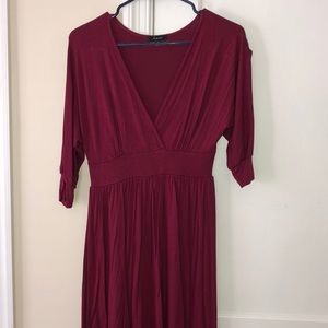 Lightweight fall maroon dress , Size Medium